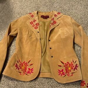 Margaret Godfrey Vintage Beaded Suede Blazer | Size 4